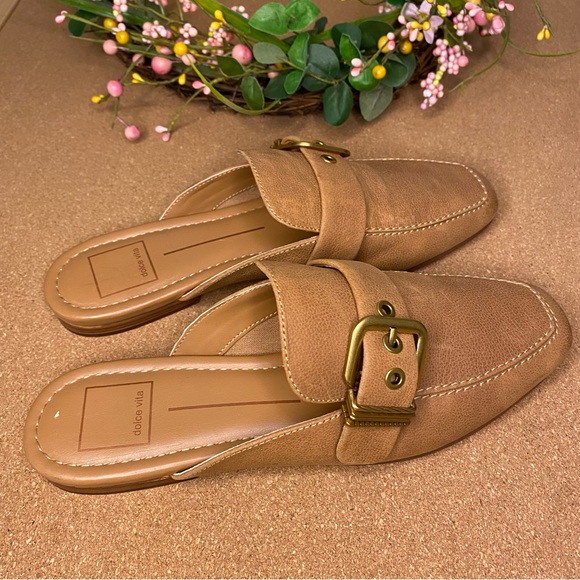 Dolce Vita Santel Taupe Leather Flats Size 7 - Picture 8 of 13